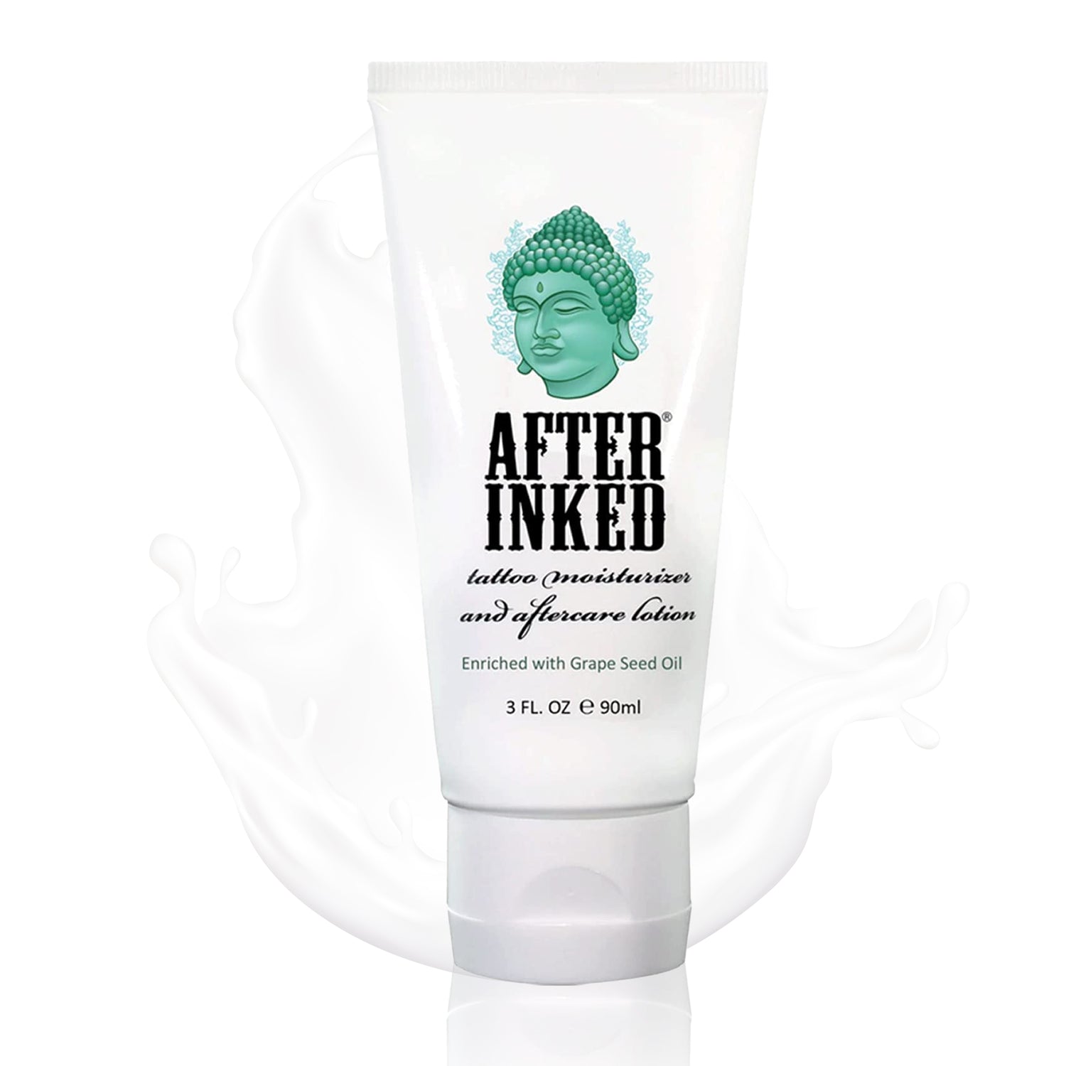 Tattoo aftercare aftercare lotion and daily moisturizer is a patented Vegan formula that delivers effective skin moisturization and helps to preserve the colors of your tattoos. Enriched with grape seed oil.