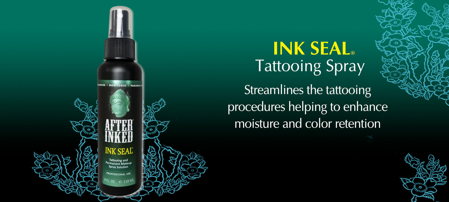 Ink Seal Tattooing Spray, streamlines the tattooing procedures helping to enhance moisture and color retention