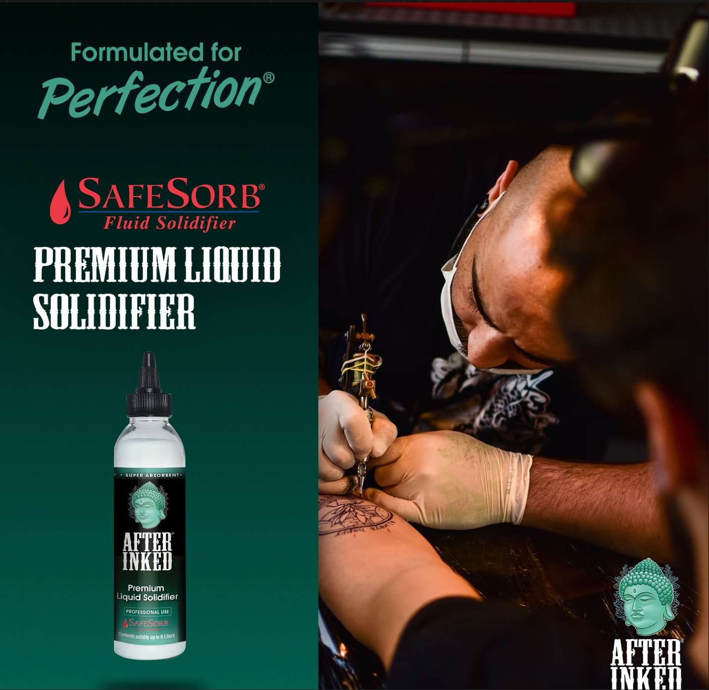 Safesorb premium liquid solidifier is a premium super absorbent granular polymer that quickly and effectively solidifies liquid waste associated with tattooing and permanent makeup procedures.